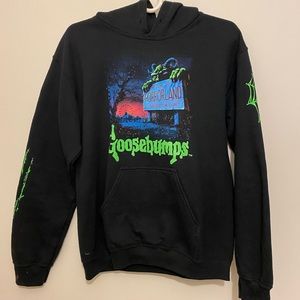 Goosebumps Horrorland Hoodie Front and Sleeve Art